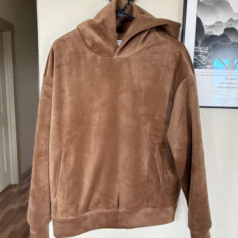 MNG by Mango Men's Brown Corduroy Hoodie
